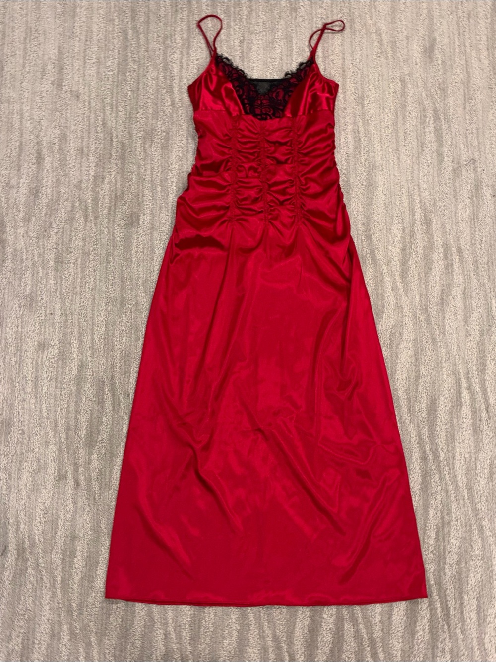 VTG Fredericks Of Hollywood Dress Red Satin Bustier Corset Dress USA Women’s XL